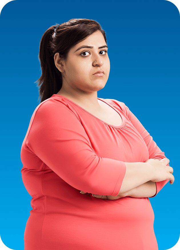 frustrated man with scale